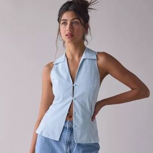 NWT Size M Urban Outfitters Blue Fitted Sleeveless Top